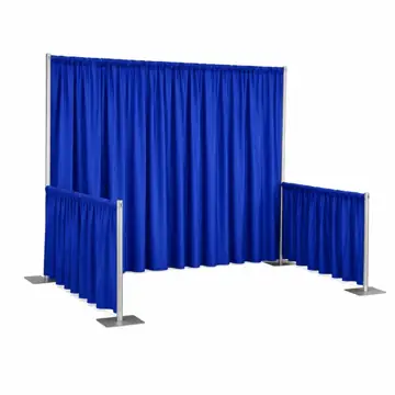 Exhibit booth with pipe and drape